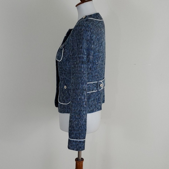 Cache blue jacket w/ white outline detail - Picture 2 of 4